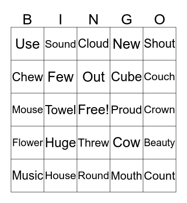 Speech BINGO Card