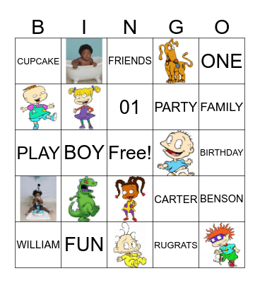 CARTER'S 1ST BIRTHDAY Bingo Card