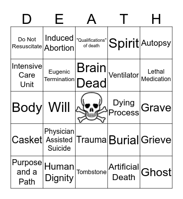 ...until DEATH do us part! Bingo Card