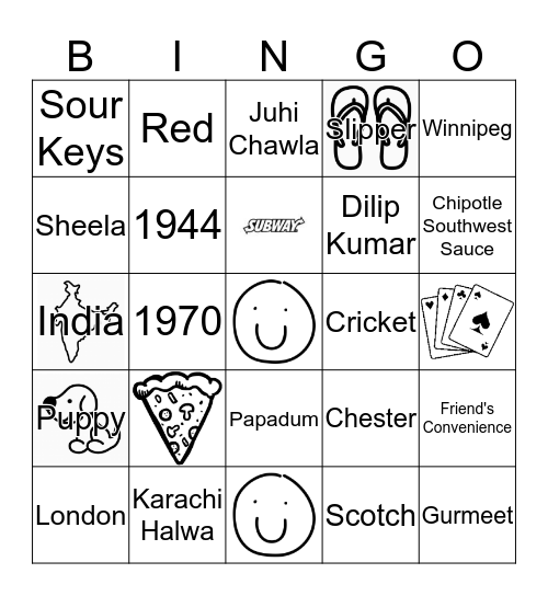 Ramesh's 75th Birthday Celebration! Bingo Card