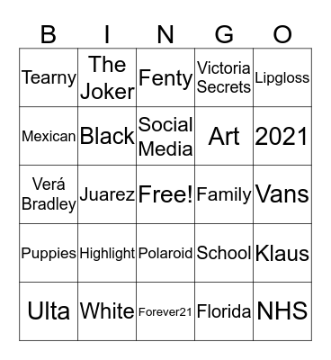 Tearny Juarez Bingo Card