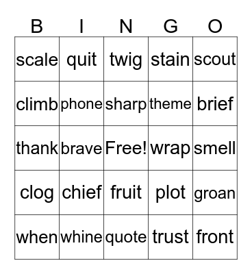 Chloe's Bingo Card (#1) Bingo Card