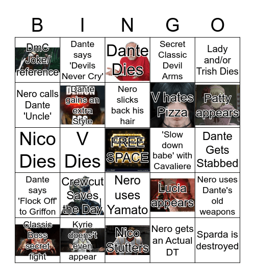 DMCV Bingo Card