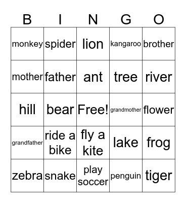 rabbit  Bingo Card