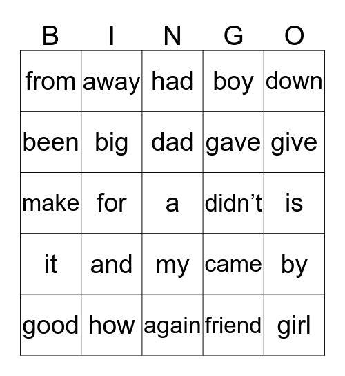 Prep Steady School Ready Bingo Card