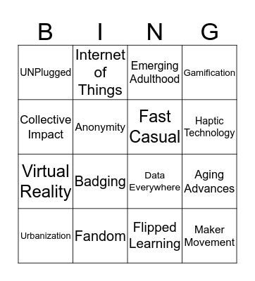 Trends Must Know Bingo Card