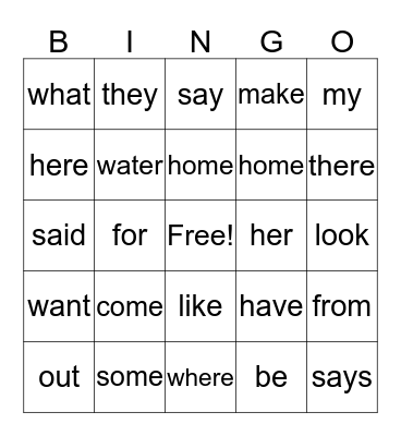 SIPPS Bingo Card