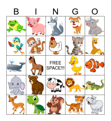 Spanish Animal Bingo!!! Bingo Card