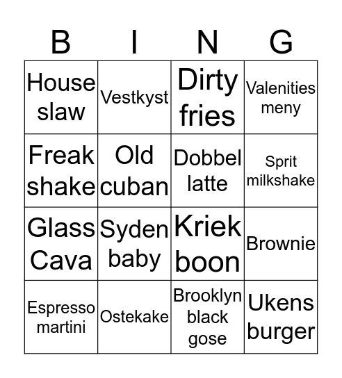 Mersalgsbingo! Bingo Card