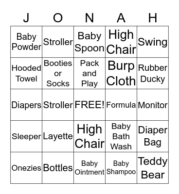 Whale of Fun Bingo Card