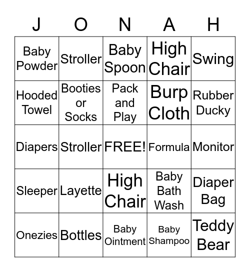 Whale of Fun Bingo Card