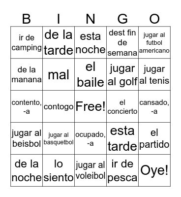 Capitulo 4B Bingo Card