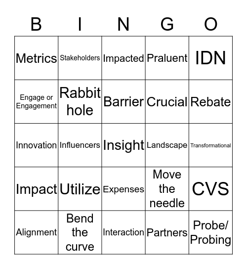 TAM Bingo Card