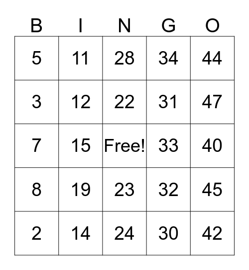 Friendship Day HEART Bingo Card