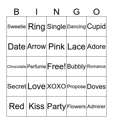Valentine's Bingo Card