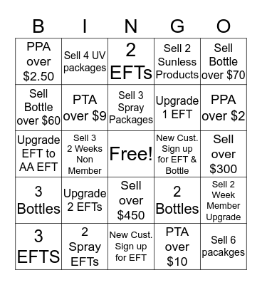 SALES BINGO Card