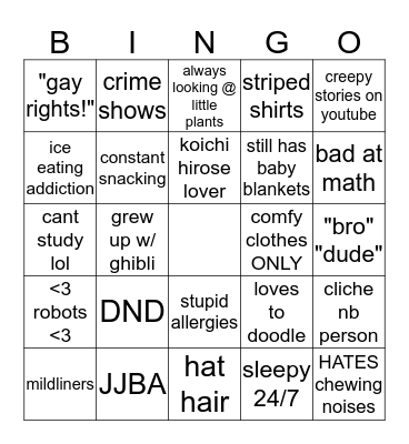 ness/katie culture Bingo Card