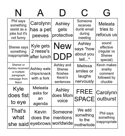 Team Awesome Bingo Card