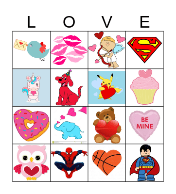 Valentine's Bingo Card