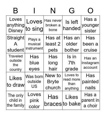 Find someone who.... Bingo Card