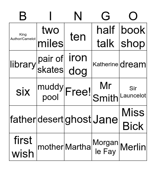 Half Magic Bingo Card