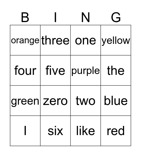 SIGHT WORD BINGO (K) Bingo Card