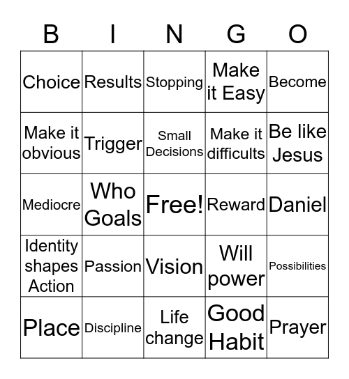 YOUNG ADULTS ASSEMBLY CHURCH Bingo Card