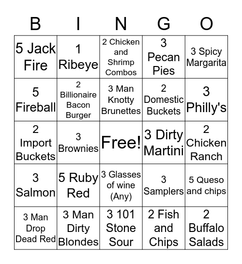 Sweetheart Week Bingo Card