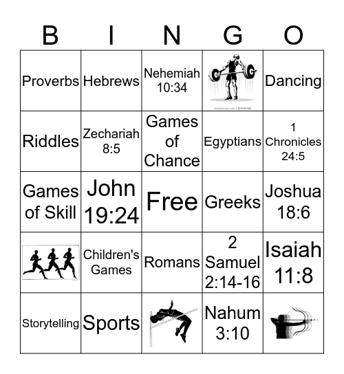 Biblical Games Bingo Card