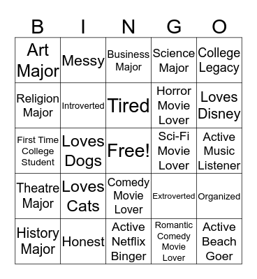 Friendship Speed Dating Bingo! Bingo Card