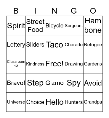 Bluebonnet Bingo Card