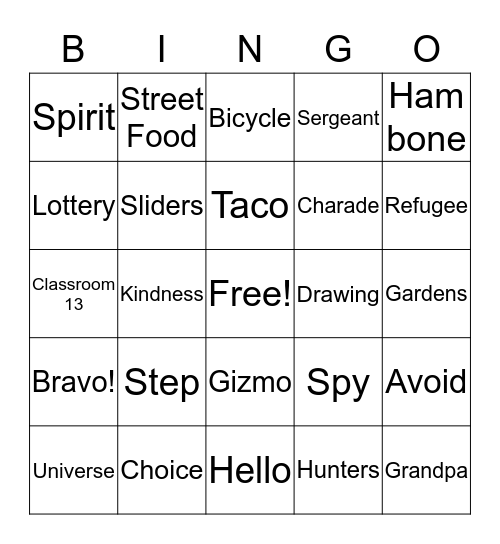 Bluebonnet Bingo Card