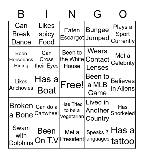 Nivano  Bingo Card