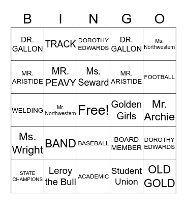 Bulls Bingo Card