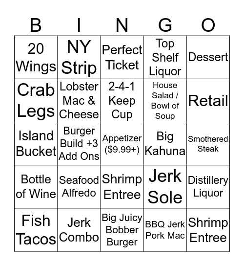 Server Bingo Card