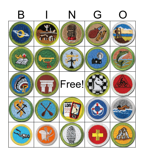 Merit Badge Bingo Card