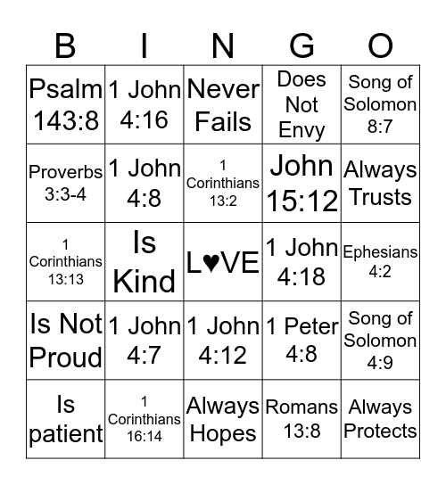 Love... Bingo Card