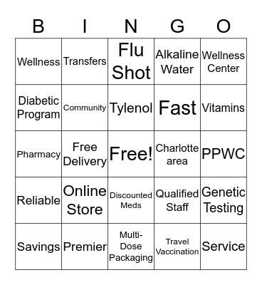 Premier Pharmacy and Wellness Center  Bingo Card