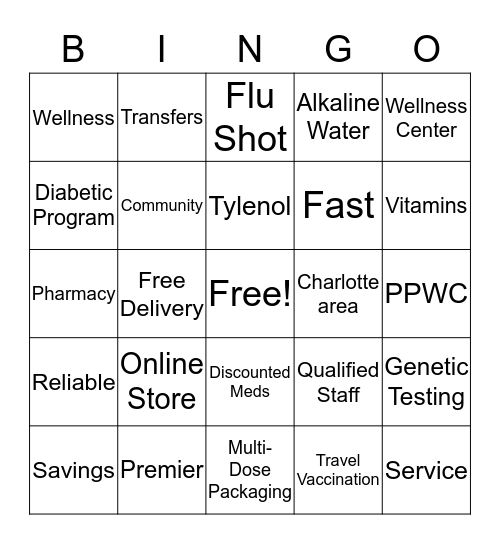Premier Pharmacy and Wellness Center  Bingo Card