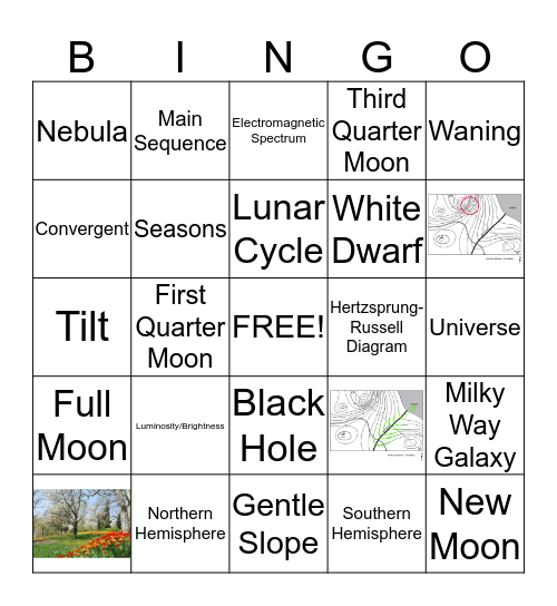 Science Bingo RC #3 - Earth and Space Set 1 Bingo Card