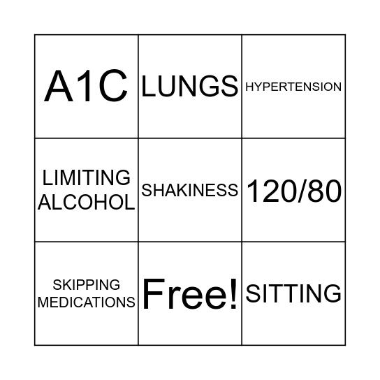 Healthfirst Bingo Card