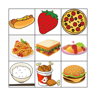 Food Bingo Card