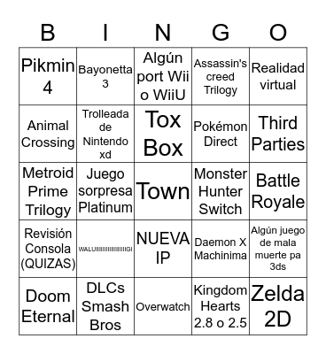 Bingazo loco Bingo Card