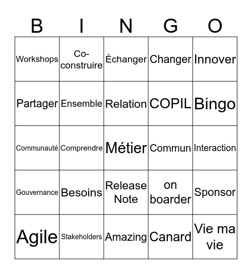 Bingo des Transformers  Bingo Card