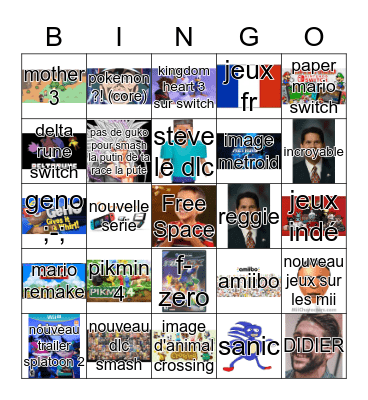 Nintendo Direct Bingo  Bingo Card