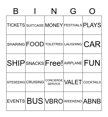 GIRLS TRIP Bingo Card