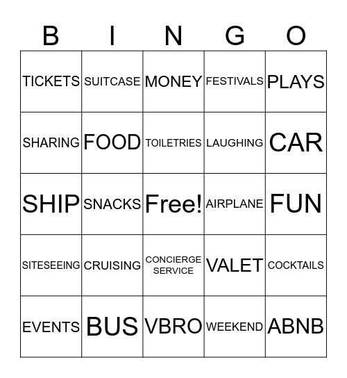 GIRLS TRIP Bingo Card