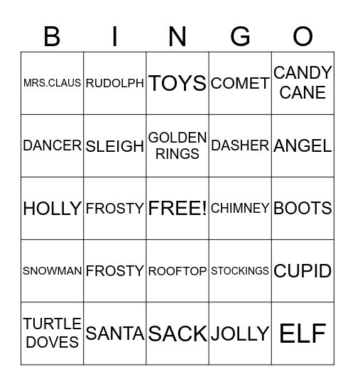 CHRISTMAS BINGO Card
