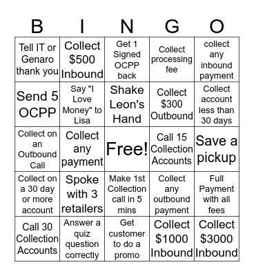 For the Love of Money Bingo Card