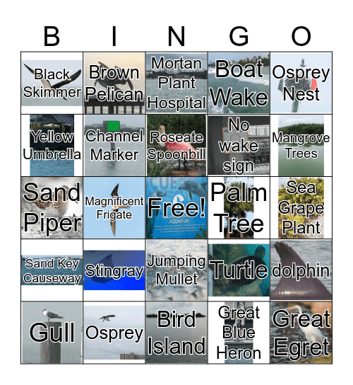 Tropical Family Cruise Bingo Card